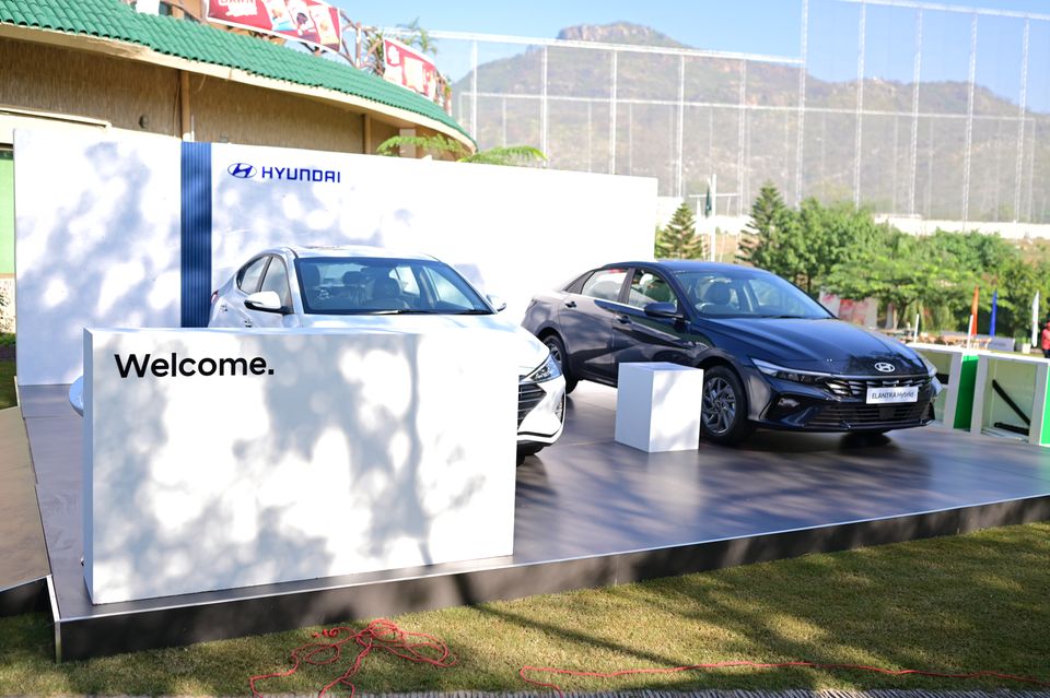 Car display platform on the lawn